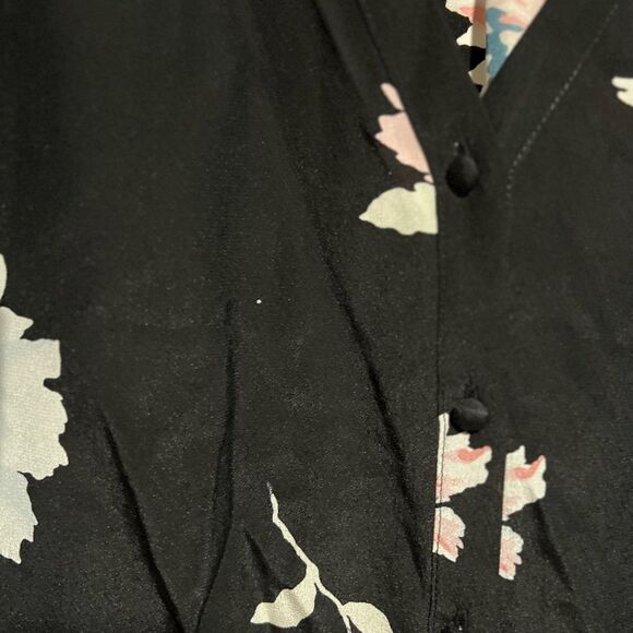 Joie Black Michi Floral-print Silk Blouse - Picture 7 of 12